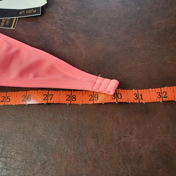 NWT Ninety Six Degrees push up bikini top in flamingo coral pink size XL - Picture 6 of 16